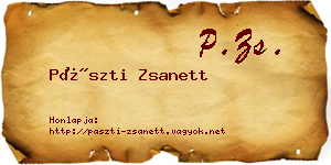 Pászti Zsanett névjegykártya